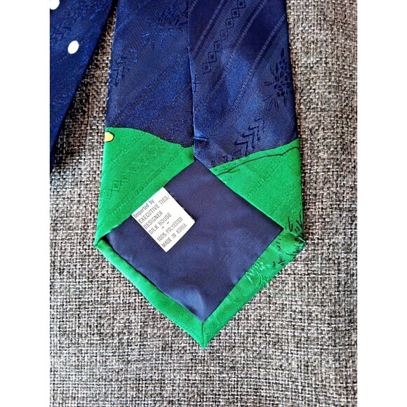 Tie 70s 80s 90s Y2K Mens A Rogers Blue Green Golf Statement 3.75 Wide 56 Long - Picture 5 of 7